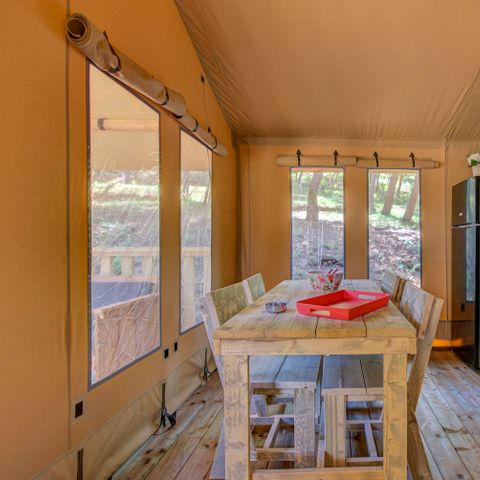 Safarizelt 6 Personen - PREMIUM LODGE HOLZ UND STOFF