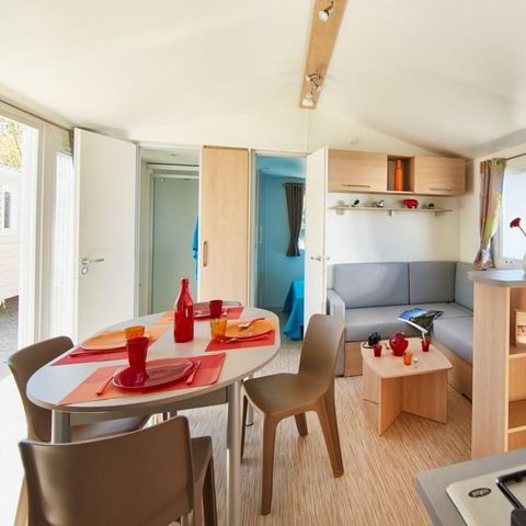 Mobilheim 6 Personen - Mobilheim Confort 33m² 3 Schlafzimmer - halboffene Terrasse - Klimaanlage 6 Pers.