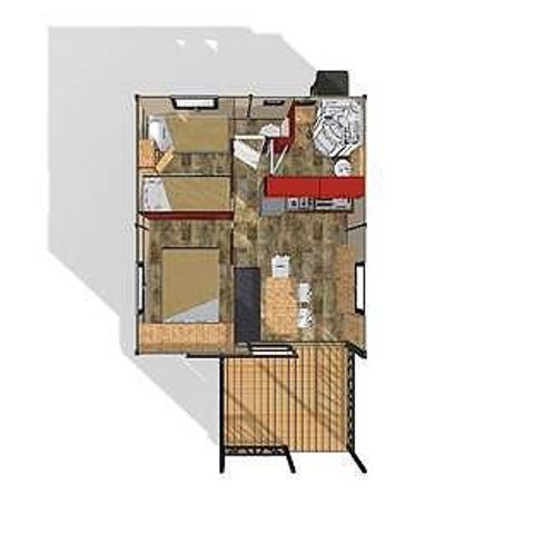 Chalet 5 Personen - Chalet Confort 25m² 2 Zimmer - überdachte Terrasse - Klimaanlage 5 Pers.