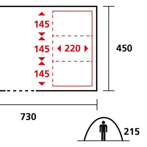 Safarizelt 4 Personen - Zelt prêt à camper 28 m² - halbüberdachte Terrasse - ohne Sanitäranlagen