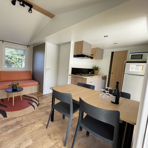 Mobilheim 4 Personen - Premium 29 m² 2 Zimmer halbüberdachte Terrasse + Klimaanlage + LV L