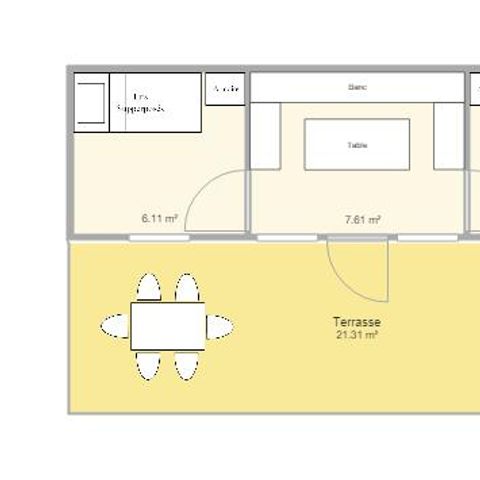 Chalet 4 Personen - Chalet Nature, ohne Sanitäranlagen