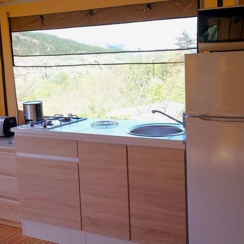 Zelt 5 personen - Zelt Ciela Nature Lodge SPA - 3 Schlafzimmer - Voll ausgestattete Küche - Badezimmer