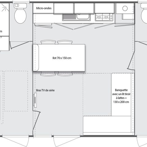 Mobilheim 4 Personen - Ciela Prestige SPA - 2 Schlafzimmer, davon 1 Elternsuite - Bettwäsche, Handtücher und Grill...