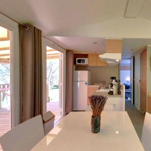 Mobilheim 6 Personen - Prestige SPA - 3 Zimmer, davon 1 Elternsuite - Bettwäsche, Handtücher und Plancha