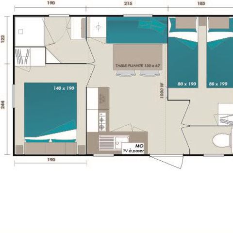 Mobilheim 4 Personen - Classic 24m²- 2CH