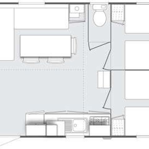 Mobilheim 6 Personen - Komfort Plus Klimaanlage TV 31 m² - 3 CH d