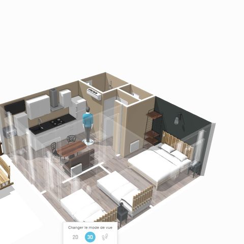 Bungalow 5 Personen - Cottage LA GARIOTTE - 5 Personen - 2 Zimmer - Klimatisiert - Fernseher - Geschirrspüler - S