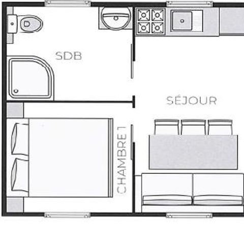 LODGE 4 Personen - Lodge Feroe 20m² (1 Schlafzimmer) Klimaanlage