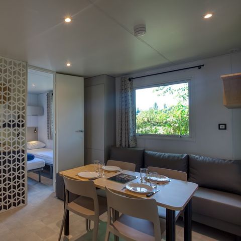 Mobilheim 4 Personen - Grand Large - 2 Zimmer - 30 m2 (+sehr große halbüberdachte Terrasse von 22.5 m2)