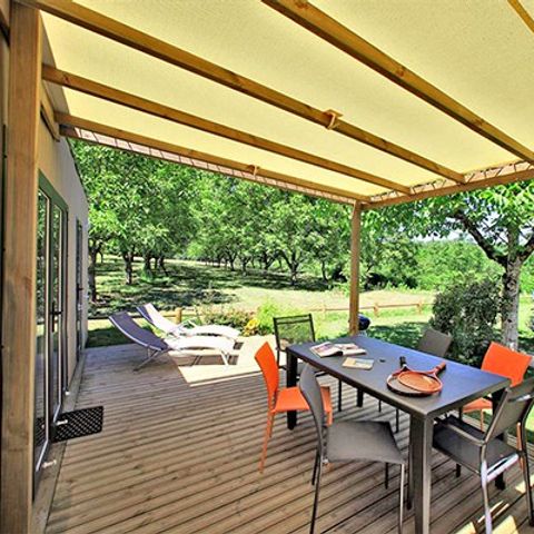 Mobilheim 4 personen - Ultimate | 2 Zi. | 4 Pers. | Einfache Terrasse | 2 Bäder | Klimaanlage | TV
