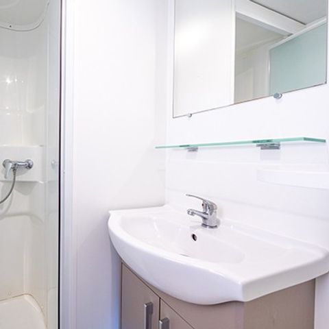 Mobilheim 6 personen - Comfort XL | 3 Zi. | 6 Pers. | Erhöhte Terrasse | Klima.