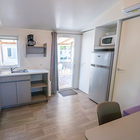 Mobilheim 6 personen - Comfort XL | 3 Zi. | 6 Pers. | Erhöhte Terrasse | Klima.
