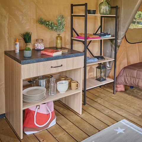 LODGE 5 Personen - Zelt-Lodge BALI - 32 m² - ohne Sanitäranlagen