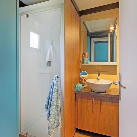 Mobilheim 5 Personen - Cottage Morea Confort 25m² 2 Zimmer + überdachte Terrasse 1/5 Pers.