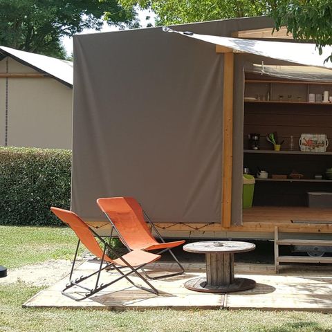 Bungalowzelt 4 Personen - Bungalow Maori Confort 17m² 2 Zimmer - (ohne Sanitäranlagen- ohne Wasser) 2/4 Pers.