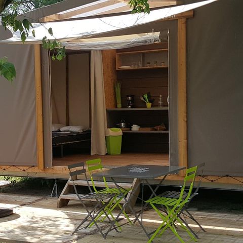 Bungalowzelt 4 Personen - Bungalow Maori Confort 17m² 2 Zimmer - (ohne Sanitäranlagen- ohne Wasser) 2/4 Pers.