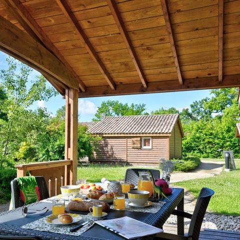 Chalet 5 Personen - Chalet Premium 35m² 2 Zimmer + überdachte Terrasse + Klimaanlage + TV + LV 5 Pers.