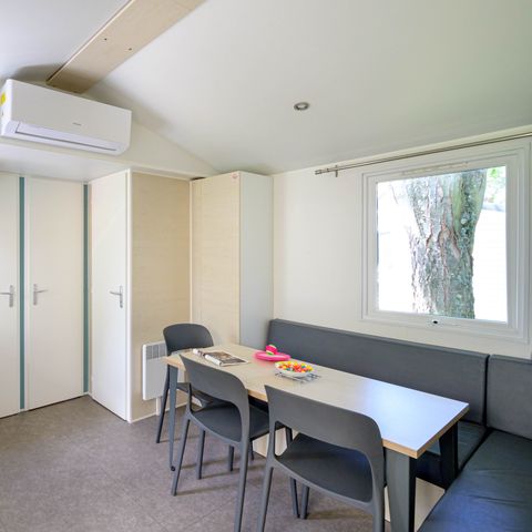 Mobilheim 6 personen - Mobilheim Confort 29m² 3 Zimmer + überdachte Terrasse + Klimaanlage + TV 6 Pers.