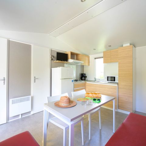 Mobilheim 4 personen - Mobilheim Confort 27m² 2 Zimmer + überdachte Terrasse + Klimaanlage + TV 4 Pers.