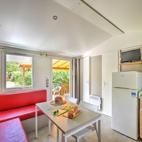 Mobilheim 4 personen - Mobilheim Confort 27m² 2 Zimmer + überdachte Terrasse + Klimaanlage + TV 4 Pers.
