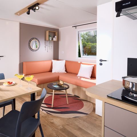 Mobilheim 4 personen - COTTAGE Premium 2ch 29m² 2 Zimmer + TV + Geschirrspüler + Klimaanlage + Plancha + XL-Terrasse