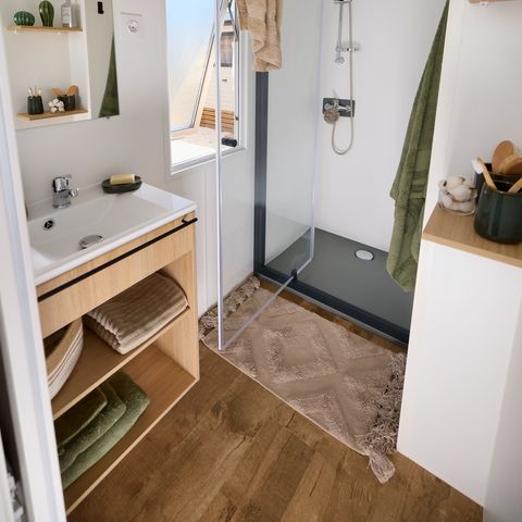 Mobilheim 4 personen - COTTAGE Premium 2ch 29m² 2 Zimmer + TV + Geschirrspüler + Klimaanlage + Plancha + XL-Terrasse