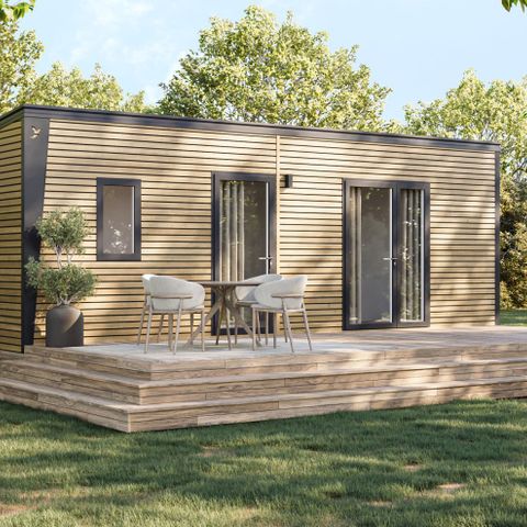 Mobilheim 6 personen - COTTAGE Premium 3ch 35m² 3 Schlafzimmer + TV + Geschirrspüler + Klimaanlage + Plancha + XL-Terrasse