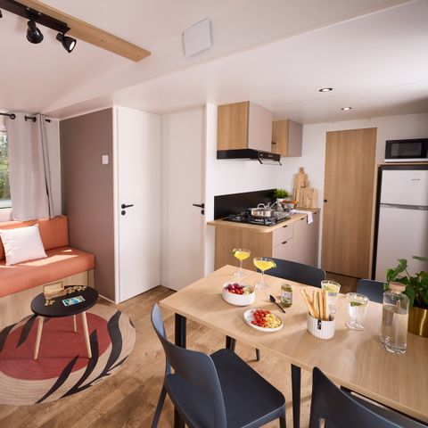 Mobilheim 6 personen - COTTAGE Premium 3ch 35m² 3 Schlafzimmer + TV + Geschirrspüler + Klimaanlage + Plancha + XL-Terrasse