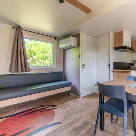 Mobilheim 6 personen - COTTAGE Premium Private SPA 35m² 3 Zi. + TV + Geschirrspüler + Klimaanlage + Plancha + XL-Terrasse