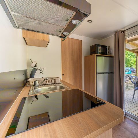 Mobilheim 6 personen - COTTAGE Premium Private SPA 35m² 3 Zi. + TV + Geschirrspüler + Klimaanlage + Plancha + XL-Terrasse