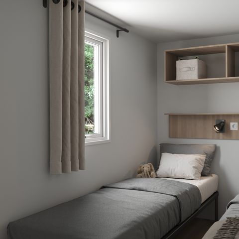 Mobilheim 4 Personen - COTTAGE Premium 2 Zimmer 2 Bäder 35 m2 +TV + Geschirrspüler + Klimaanlage + Plancha + XL-Terrasse