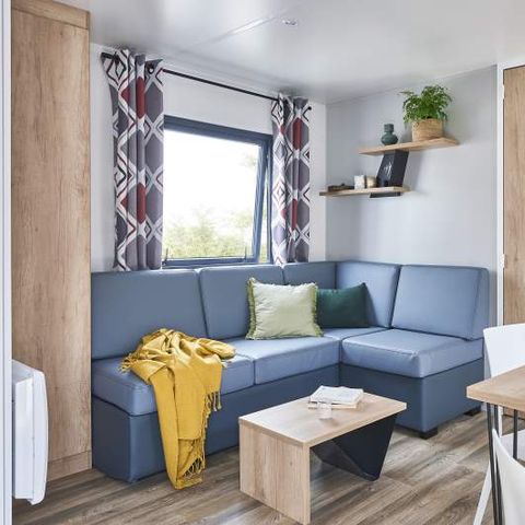 Mobilheim 8 Personen - Family Premium 8 Personen (2023) große halbüberdachte Terrasse + TV + Geschirrspülmaschine+WIFI