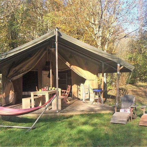 Safarizelt 5 personen - Zelt Lodge Safari 35 m² - 2 Zimmer - 10 m² überdachte Terrasse