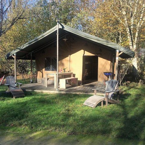 Safarizelt 5 Personen - Zelt Lodge Safari 35 m² - 2 Zimmer - 10 m² überdachte Terrasse