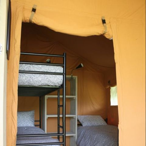 Safarizelt 5 Personen - Zelt Lodge Safari 35 m² - 2 Zimmer - 10 m² überdachte Terrasse