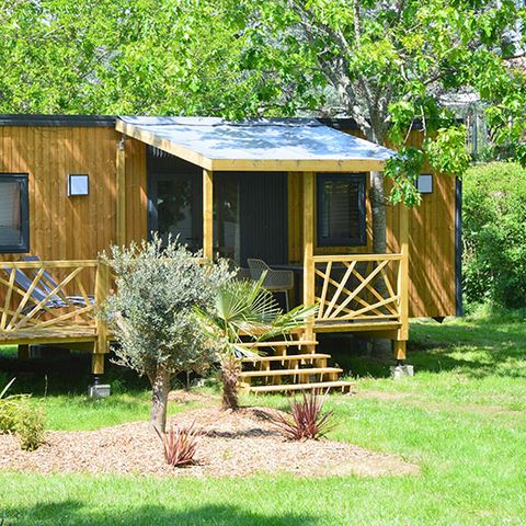 Mobilheim 4 personen - Mobilheim "Olivier" (2023) Sonntag, 2 Schlafzimmer 2 Badezimmer, großes Wohnzimmer (tv), Terrasse
