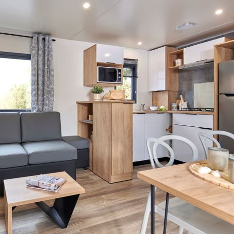 Mobilheim 6 Personen -  Ecrin Vert Premium 36,8m²(3Sch-6Pers)+2SDB+ halbüberdachte Terrasse 20m² + LV + C