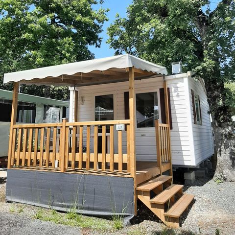 Mobilheim 2 Personen - Standard 18 - 24m² - 1 Schlafzimmer - überdachte Terrasse + TV*.