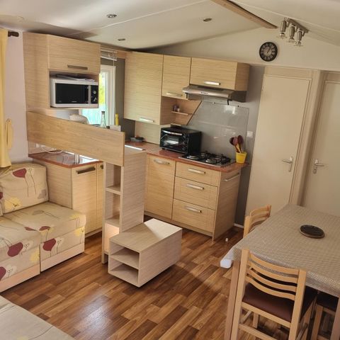 Mobilheim 6 Personen - Komfort 22-28m² - 2 Zimmer - überdachte Terrasse + TV*.