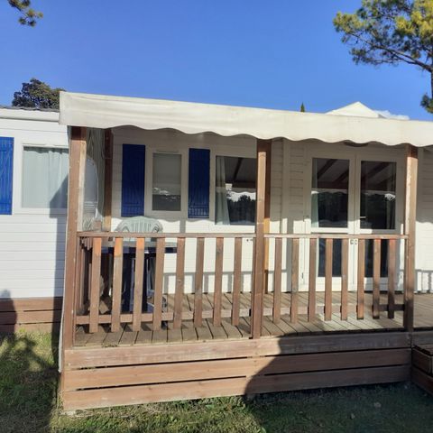 Mobilheim 8 Personen - Komfort 24-34m² - 3 Schlafzimmer - überdachte Terrasse + TV*.