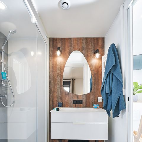 Mobilheim 6 Personen - Premium 22-28m² - 2 Schlafzimmer + TV + Überdachte Terrasse & Einwegbettwäsche vorhanden*.