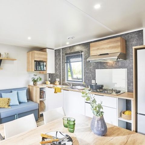 Mobilheim 6 Personen - Premium 22-28m² - 2 Schlafzimmer + TV + Überdachte Terrasse & Einwegbettwäsche vorhanden*.