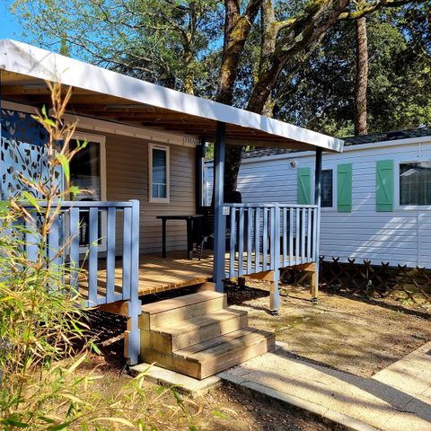 Mobilheim 6 Personen - Komfort 22-28m² - 2 Zimmer - überdachte Terrasse + TV