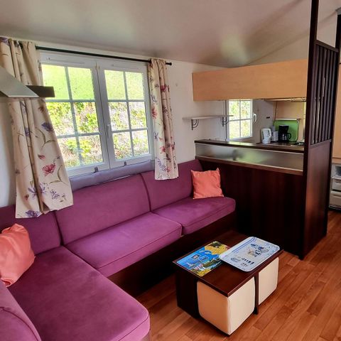 Mobilheim 6 Personen - Premium 22-28m² - 2 Schlafzimmer + TV + Überdachte Terrasse & Einwegbettwäsche vorhanden