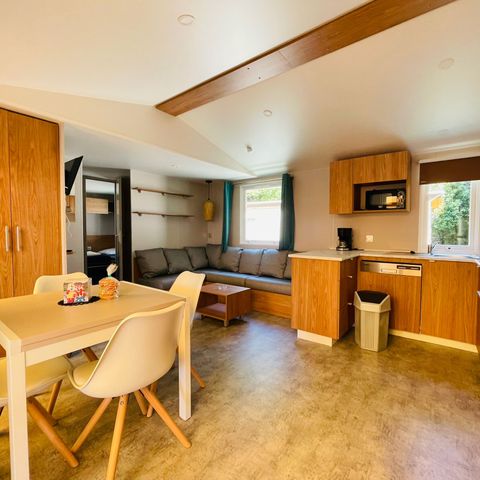 Mobilheim 8 Personen - Premium 30-40m² - 3 Schlafzimmer + TV + Überdachte Terrasse & Einwegbettwäsche vorhanden*.