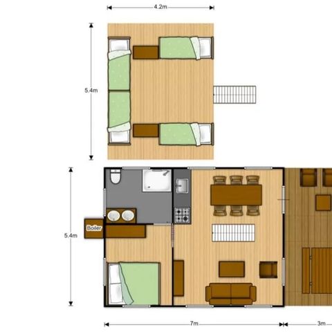 Safarizelt 6 Personen - Lodge PREMIUM BAHAMAS 6 Personen MEZZANINE