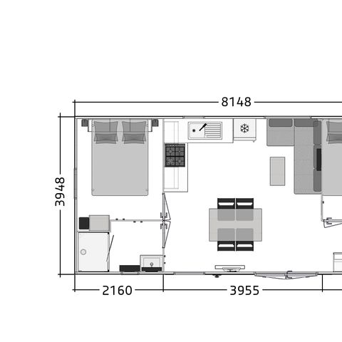 Mobilheim 4 Personen - Premium 2 ch