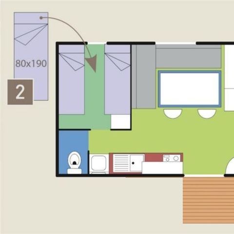 Mobilheim 4 Personen - Cottage Santoline