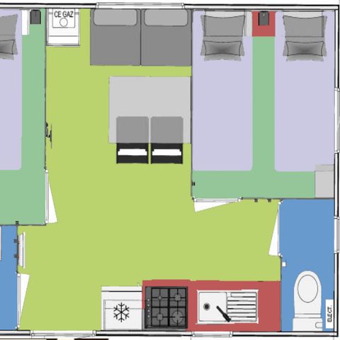 Mobilheim 4 Personen - Cottage Weißdorn
